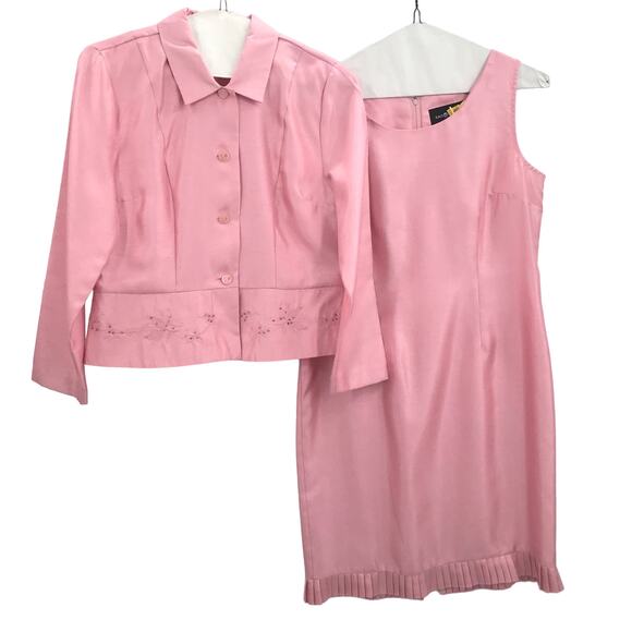 Sag Harbor 2 Piece Set Button Front Jacket & Dress - Picture 1 of 9
